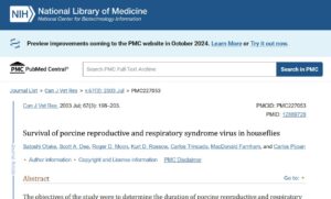 Survival of porcine reproductive and respiratory syndrome virus in houseflies